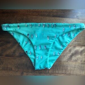 NWOT Turquoise Hurley Boat-Print Bikini Bottoms